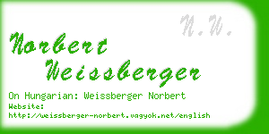 norbert weissberger business card
